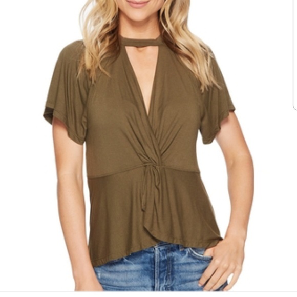 Free People Just a Twist Wemon's Choker Tee NWT - Picture 3 of 8